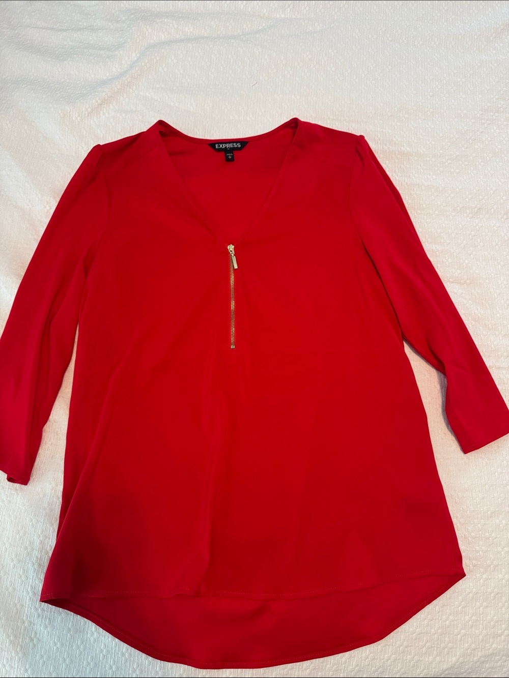EXPRESS zip front blouse